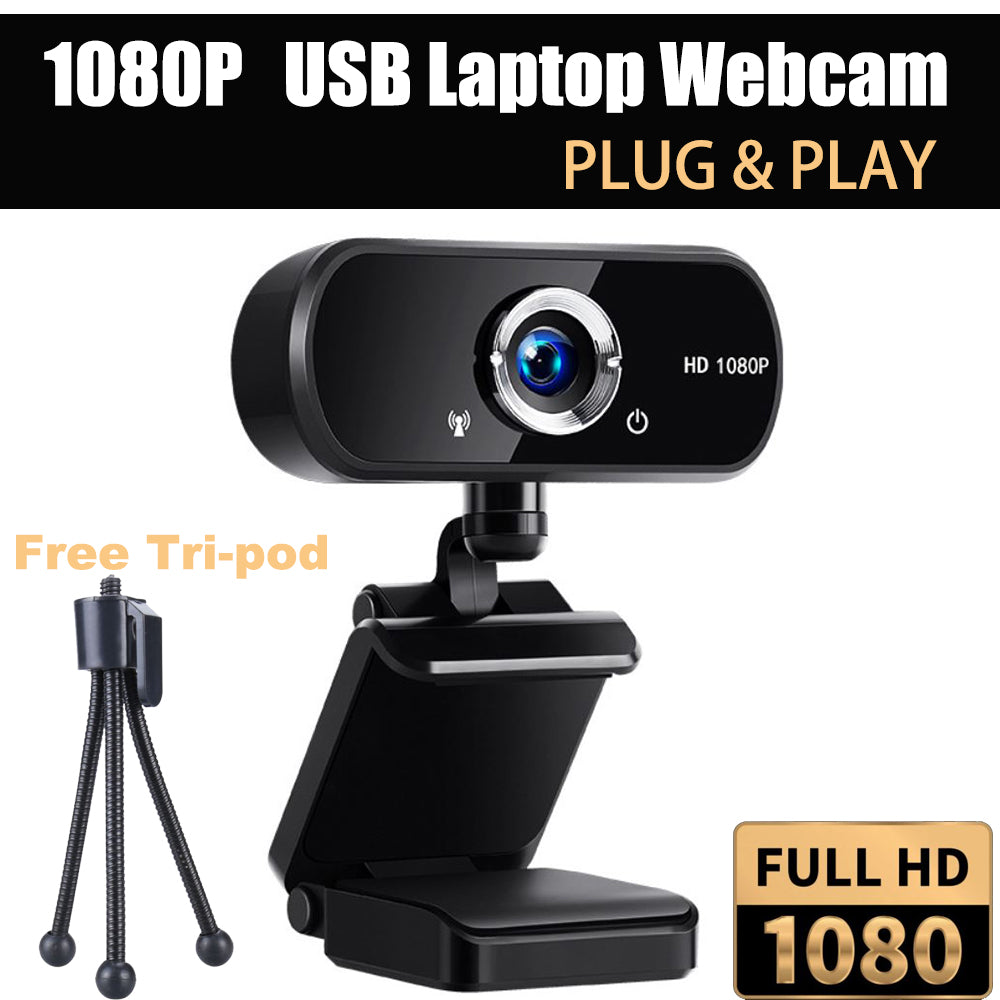 1080P HD Webcam with Microphone for Desktop, USB Computer Camera