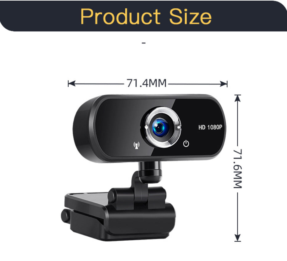 1080p USB webcam with microphone for laptops and desktop PCs
