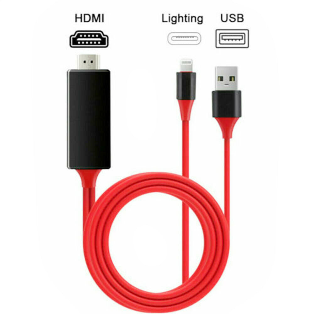 Lightning to HDMI Digital TV AV Adapter Cable For Apple iPhone X 8 7 6 Plus  iPad