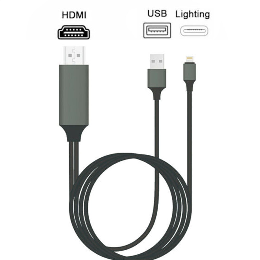 Lightning to HDMI Digital TV AV Adapter Cable For Apple iPhone X 8 7 6 Plus  iPad