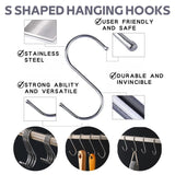 12PCS S Shaped Hanging Hooks, Stainless Steel Hooks, S Hooks Connectors Stainless Steel Round S Shaped Hooks - #HOOKI-00212