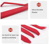 12PCS Plastic Car Radio Door Clip Panel Trim Dash Audio Removal Pry Tool Set-Red - #TOKIT-99812R