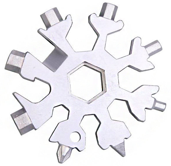 18-in-1 Snowflake MultiTool bottle opener keychain screw driver set - Silver- #TOKIT-99182