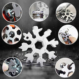 18-in-1 Snowflake MultiTool bottle opener keychain screw driver set - Silver- #TOKIT-99182