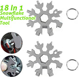 18-in-1 Snowflake MultiTool bottle opener keychain screw driver set - Silver- #TOKIT-99182