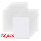 12PCS L-Type Clear Documents Folder A4 File Folders Clear Project Pocket - #OFFIC-00012