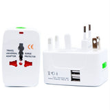 Universal Travel Adapter Worldwide Power Plug Wall AC Adaptor with 2 x USB Ouput - #AD-W001