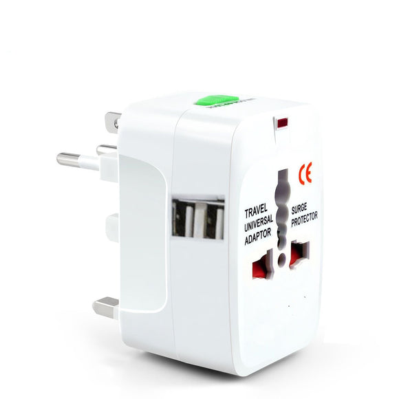 Universal Travel Adapter Worldwide Power Plug Wall AC Adaptor with 2 x USB Ouput - #AD-W001