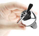Air Freshener Car Solid Air Purifier Aroma Propeller Shape Deco+Gift box-Silver - #ASSRY-70814