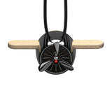 Nature Wood Diffuser Aroma Propeller Design w/leather hanging strap+Gift box-BLK - #ASSRY-70832