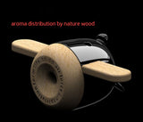 Nature Wood Diffuser Aroma Propeller Design w/leather hanging strap+Gift box-BLK - #ASSRY-70832