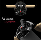 Nature Wood Diffuser Aroma Propeller Design w/leather hanging strap+Gift box-BLK - #ASSRY-70832