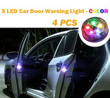 4 PCS Car Door Warning Light 5 LED Wireless Safety Anti collision Alarm Lamp - #ASSRY-73664