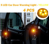 4 PCS Car Door Warning Light 5 LED Wireless Safety Anti collision Alarm Lamp - #ASSRY-73664