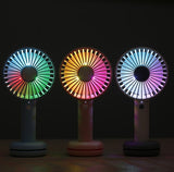 Handheld Mini USB Fan Portable Personal Rechargeable w/LED Colorful Night Light - #ASSRY-82100