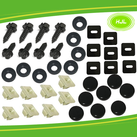 Black License Plate Screw fastener kit size 1/4-14-3/4