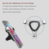 Universal Air Vent Gravity Auto Lock Metal Car Holder For 4-6” Phones-Silver - #GCH-3303