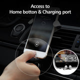 Universal Air Vent Gravity Auto Lock Metal Car Holder For 4-6” Phones-Silver - #GCH-3303