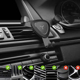 Universal Air Vent Gravity Auto Lock Metal Car Phone Holder For 4-6” Phone-Black - #GCH-3301