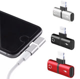 Double 2in1 Headphone Audio & Charger Adapter Splitter For iPhone X XR 7 8 - #MOBIL-789X0