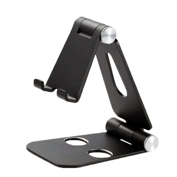 Foldable Smart Phone Tablet (3-10”) Stand Aluminum Alloy Angle-Adjustable-Black - #MOBIL-91972