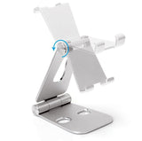 Foldable Smart Phone/Tablet (3-10”)Stand Aluminum alloy Angle-Adjustable-Silver - #MOBIL-91973