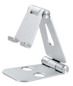 Foldable Smart Phone/Tablet (3-10”)Stand Aluminum alloy Angle-Adjustable-Silver - #MOBIL-91973