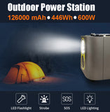 Outdoor Power Station 126000mAh 600W w/AC output 110V Pure sine wave JumpStarter - #S6600