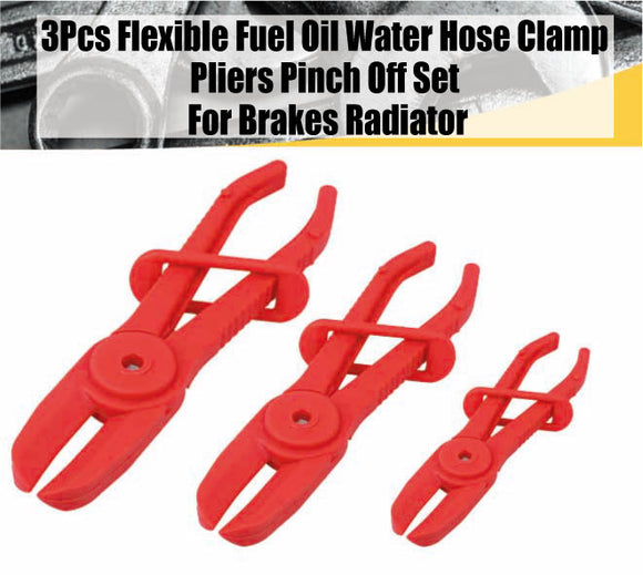 3Pcs Flexible Fuel Oil Water Hose Clamp Pliers Pinch Off Set For Brakes Radiator - #TOKIT-99803