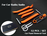 12 Pcs Plastic Car Radio Door Clip Panel Trim Dash Audio Removal Pry Kit Tool Set - #TOKIT-99812