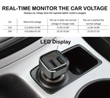 Dual USB Port Car Charger 12-24V 3.1A w/Car Voltage Detection Metallic Silver - #KC-2U07