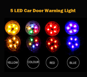 4 PCS Car Door Warning Light 5 LED Wireless Safety Anti collision Alarm Lamp - #ASSRY-73664