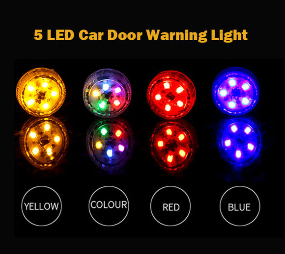 2 PCS Car Door Warning Light 5 LED Wireless Safety Anti collision Alarm Lamp - #ASSRY-73662